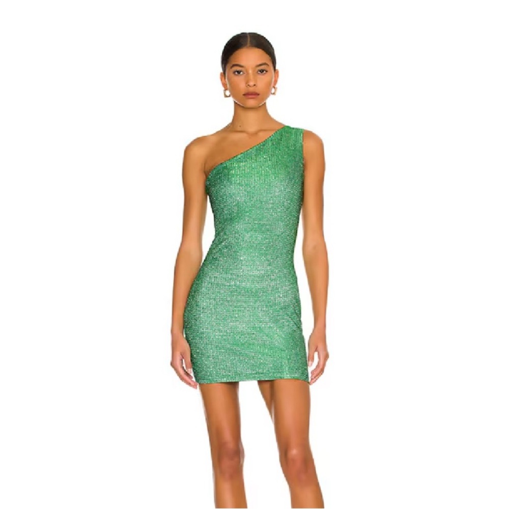 Super down green sparkly dress